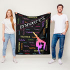 Gymnastics Blanket with Personalised Name All Over