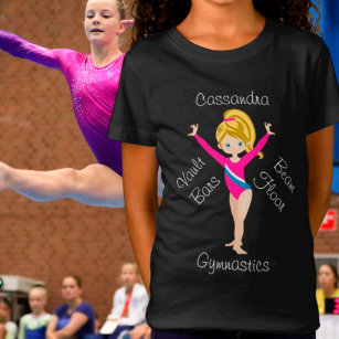 Gymnastics Blonde, Blue Eyes, Pink Leotard   T-Shirt