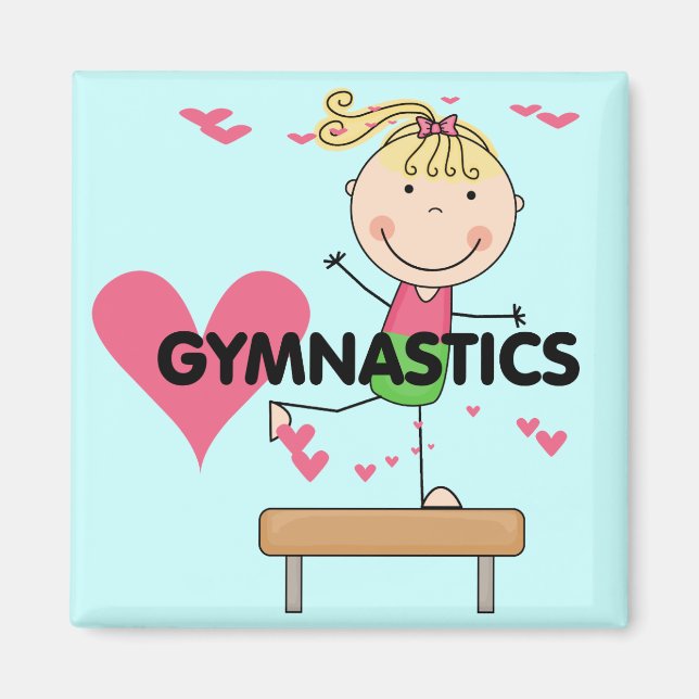 GYMNASTICS - Blonde Girl Balance Beam Tshirts Magnet (Front)