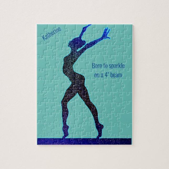 Gymnastics Born to Sparkle on Beam Puzzle (Vertical)