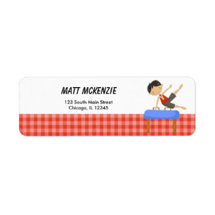 Gymnastics Boy Return Address Label