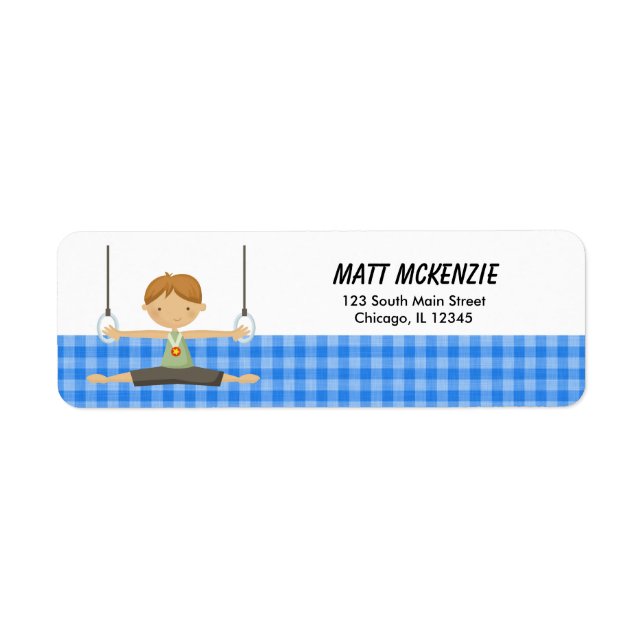 Gymnastics Boy Return Address Label (Front)