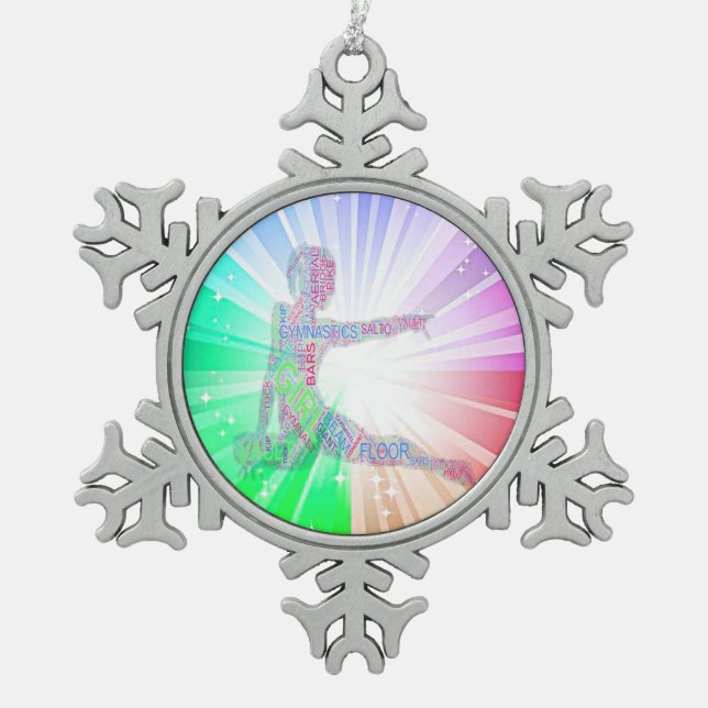 GYMNASTICS "BRIGHT LIGHTS" SNOWFLAKE TREE ORNAMENT (Front)