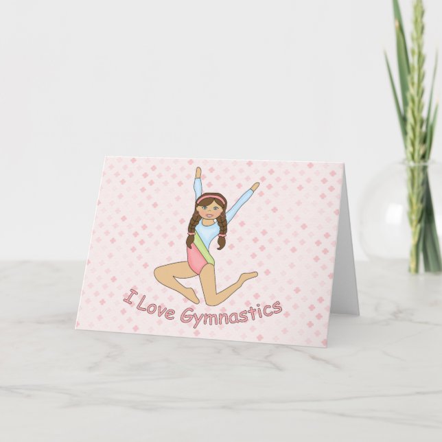 Gymnastics Brunette Card (Front)