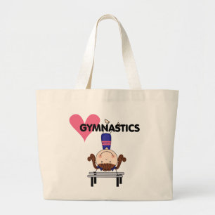 GYMNASTICS - Brunette Girl Handstands Large Tote Bag