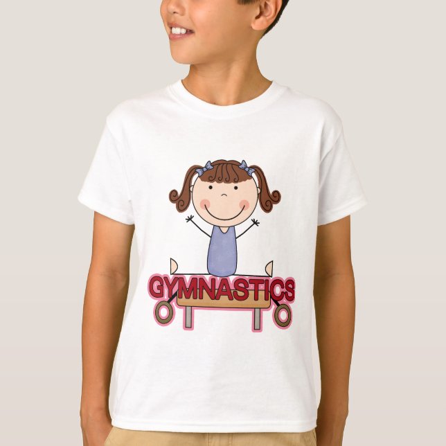 GYMNASTICS - Brunette Girl Splits Tshirts and Gift (Front)