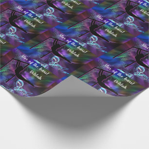 Gymnastics Butterfly Star of the Bars Personalised Wrapping Paper