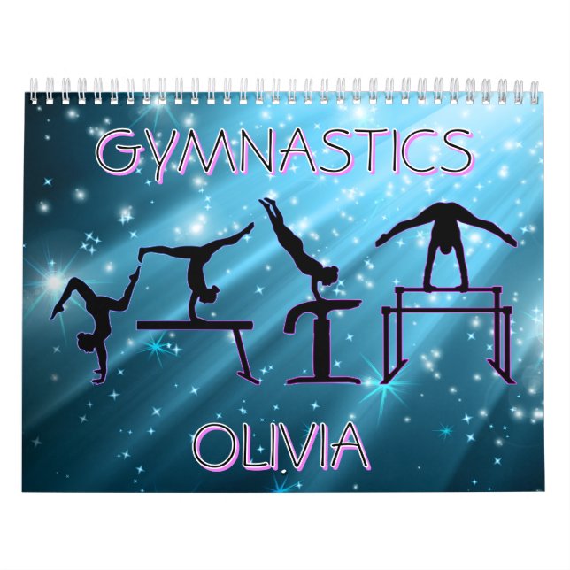 Gymnastics Calendar Blue Starburst Gymnastics Pose (Cover)