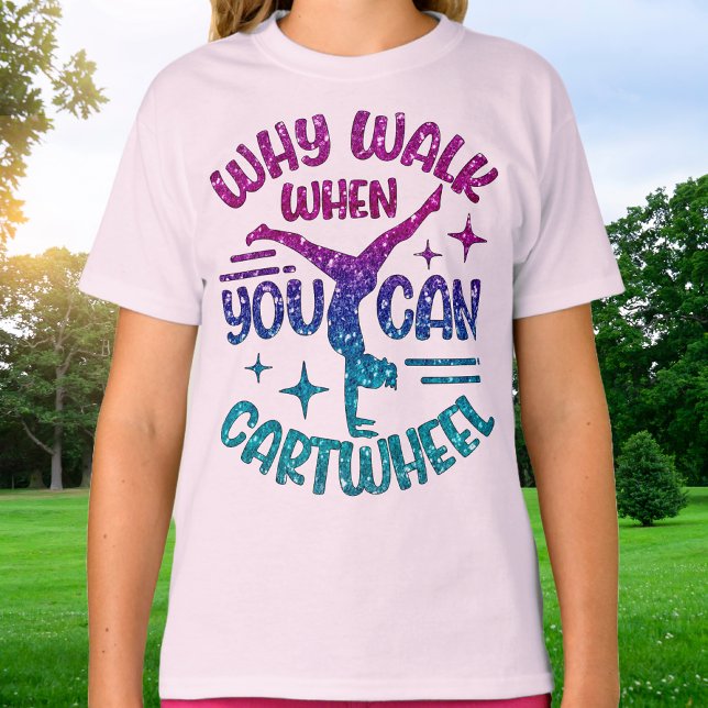Gymnastics Cartwheel Magenta Purple Turquoise   T-Shirt (Gymnastics Cartwheel Magenta Purple Turquoise T-Shirt)