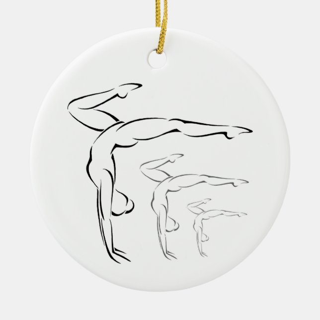 Gymnastics Ceramic Tree Decoration (Front)