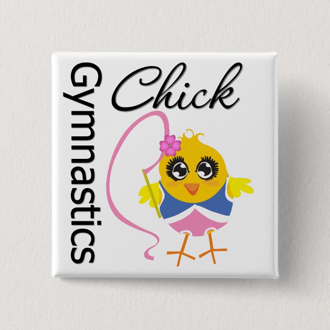 Gymnastics Chick 15 Cm Square Badge (Front)