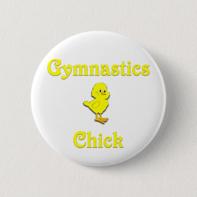 Gymnastics Chick 6 Cm Round Badge (Front)