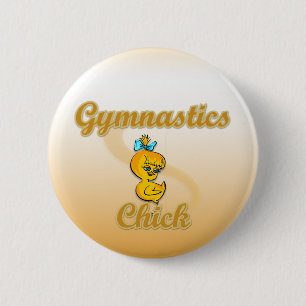 Gymnastics Chick 6 Cm Round Badge