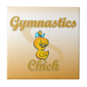Gymnastics Chick Ceramic Tile