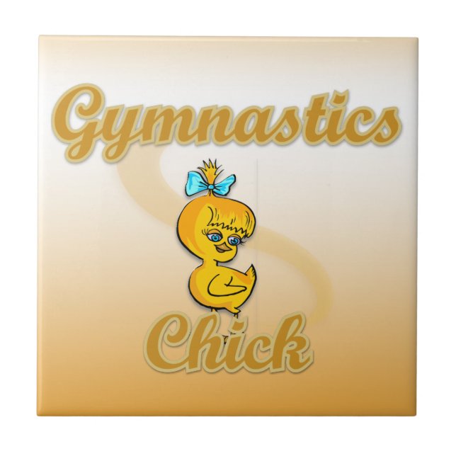 Gymnastics Chick Ceramic Tile (Front)