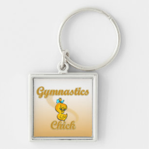 Gymnastics Chick Key Ring