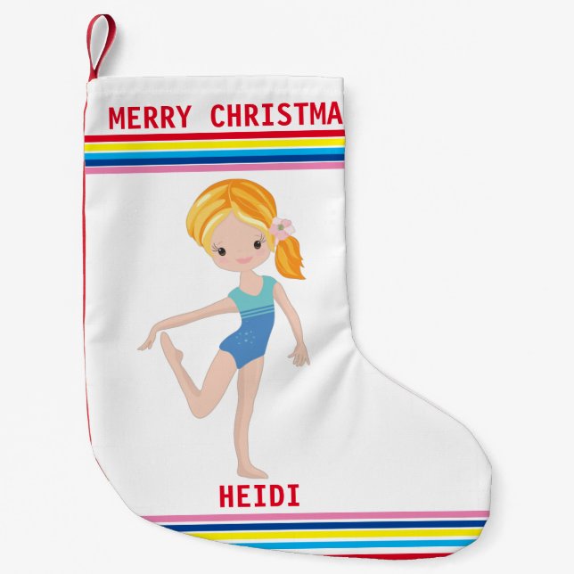 GYMNASTICS CHRISTMAS STOCKING FOR GIRLS. (Front)