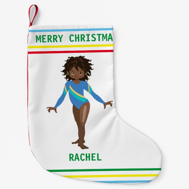 GYMNASTICS CHRISTMAS STOCKING FOR GIRLS. (Front)