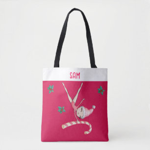 Gymnastics Christmas Stockings   Gymnast Girl Pink Tote Bag