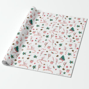 Gymnastics Christmas Wrapping Paper Pink Holiday