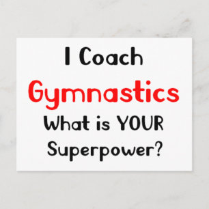 gymnastics coach postcard