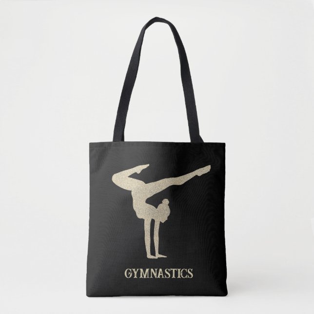 Gymnastics Cold Glitter Personalised  Tote Bag (Front)