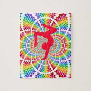 Gymnastics colorful puzzle for girls.