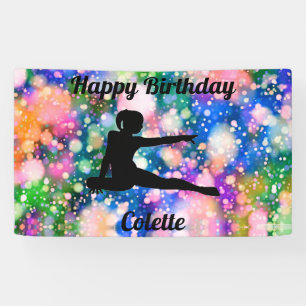 Gymnastics Colour Burst Happy Birthday Banner