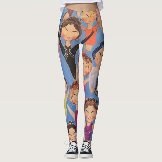 Gymnastics colourful pattern gift leggings (Front)