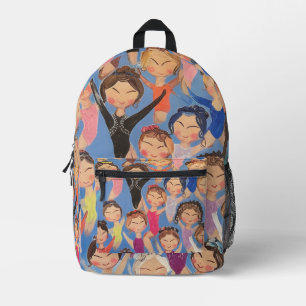 Gymnastics colourful pattern gift printed backpack