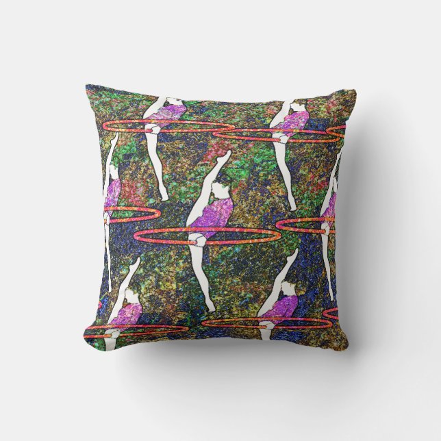 Gymnastics colourful Pattern Hula Hoop dance gift  Cushion (Front)