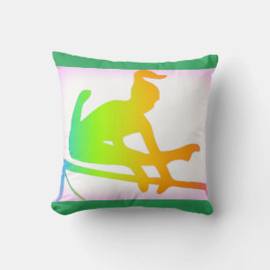 GYMNASTICS colourful throw pillow! Cushion