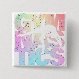 Gymnastics Confetti Letters 15 Cm Square Badge