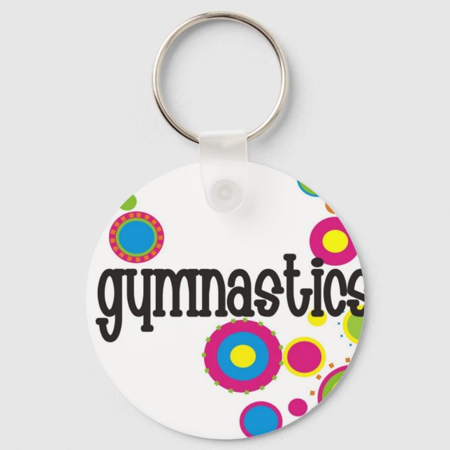 Gymnastics Cool Polka Dots Key Ring (Front)
