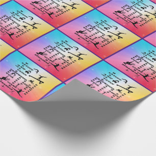 Gymnastics Crossword Rainbow Stars Wrapping Paper