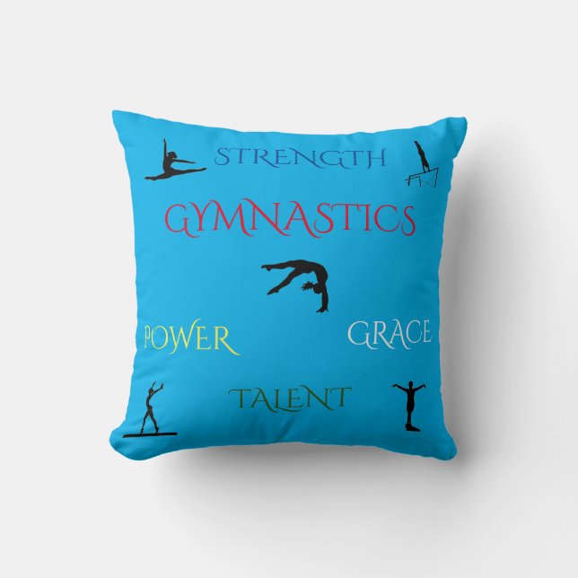 GYMNASTICS custom throw pillow. Cushion (Front)