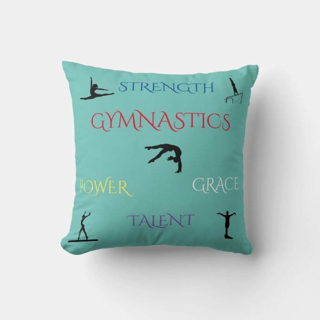 GYMNASTICS custom throw pillow. Cushion (Front)