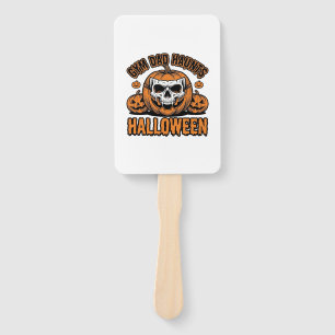 Gymnastics Dad Halloween Vintage Pumpkin Skull_1 Hand Fan