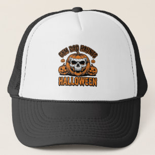 Gymnastics Dad Halloween Vintage Pumpkin Skull_1 Trucker Hat