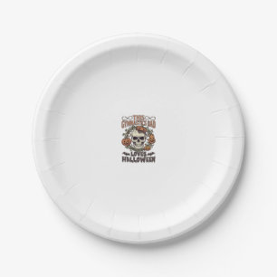 Gymnastics Dad Loves Halloween Skull Pumpkins Bats Paper Plate