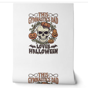 Gymnastics Dad Loves Halloween Skull Pumpkins Bats Wallpaper