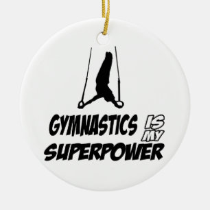Gymnastics designs ceramic ornament
