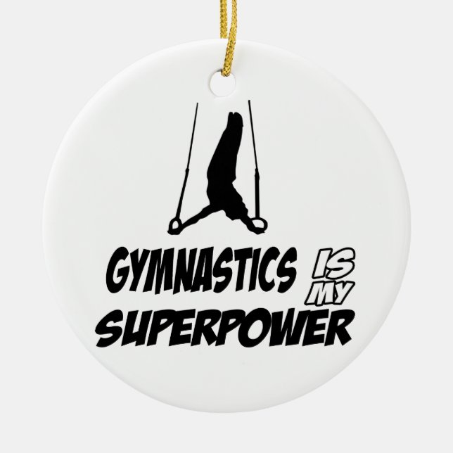 Gymnastics designs ceramic ornament (Front)