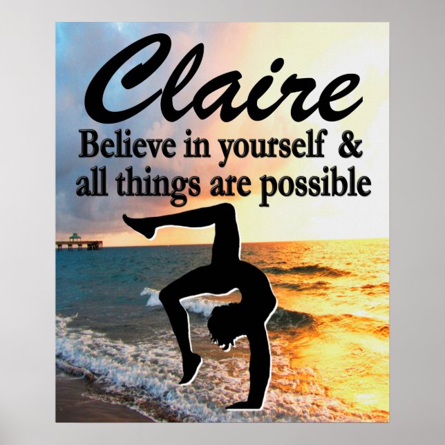 GYMNASTICS DREAMS PERSONALIZED GYMNAST POSTER (Front)