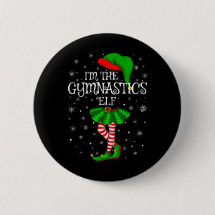 Gymnastics Elf Christmas Matching Family Women Gir 6 Cm Round Badge