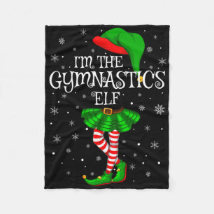 Gymnastics Elf Christmas Matching Family Women Gir Fleece Blanket