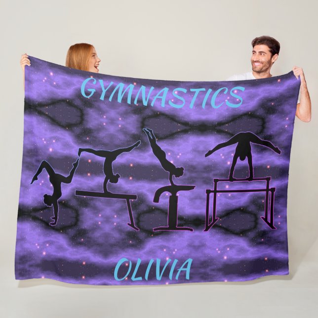 Gymnastics Events for Girls Fleece Blanket (In Situ)