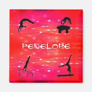 Gymnastics Events Personalised Girls Magnet