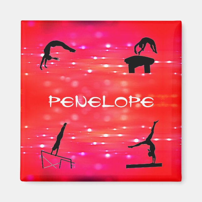 Gymnastics Events Personalised Girls Magnet (Front)