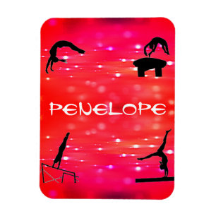 Gymnastics Events Personalised Girls Magnet